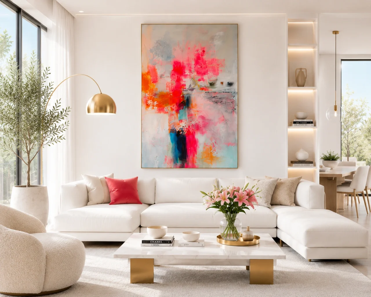 Matière Éclat No. 02 absztrakt műalkotás modern luxus otthonban